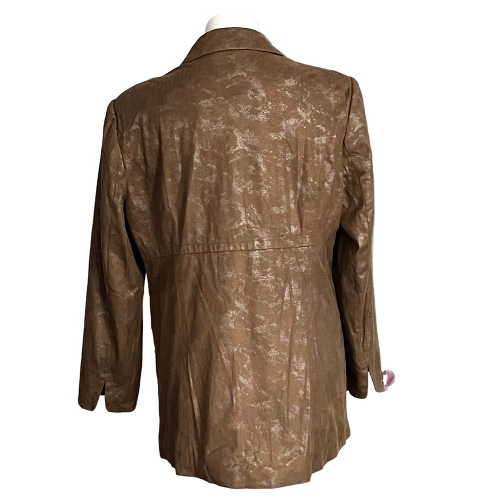 Vintage A La Carte Faux Suede & Metallic Jacket Size Large Brown/Pewter - Picture 4 of 5
